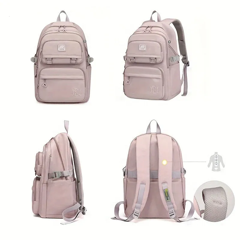 Mochila De Nylon Impermeável Para Estudantes Bolsa De Ombro Material Resistente