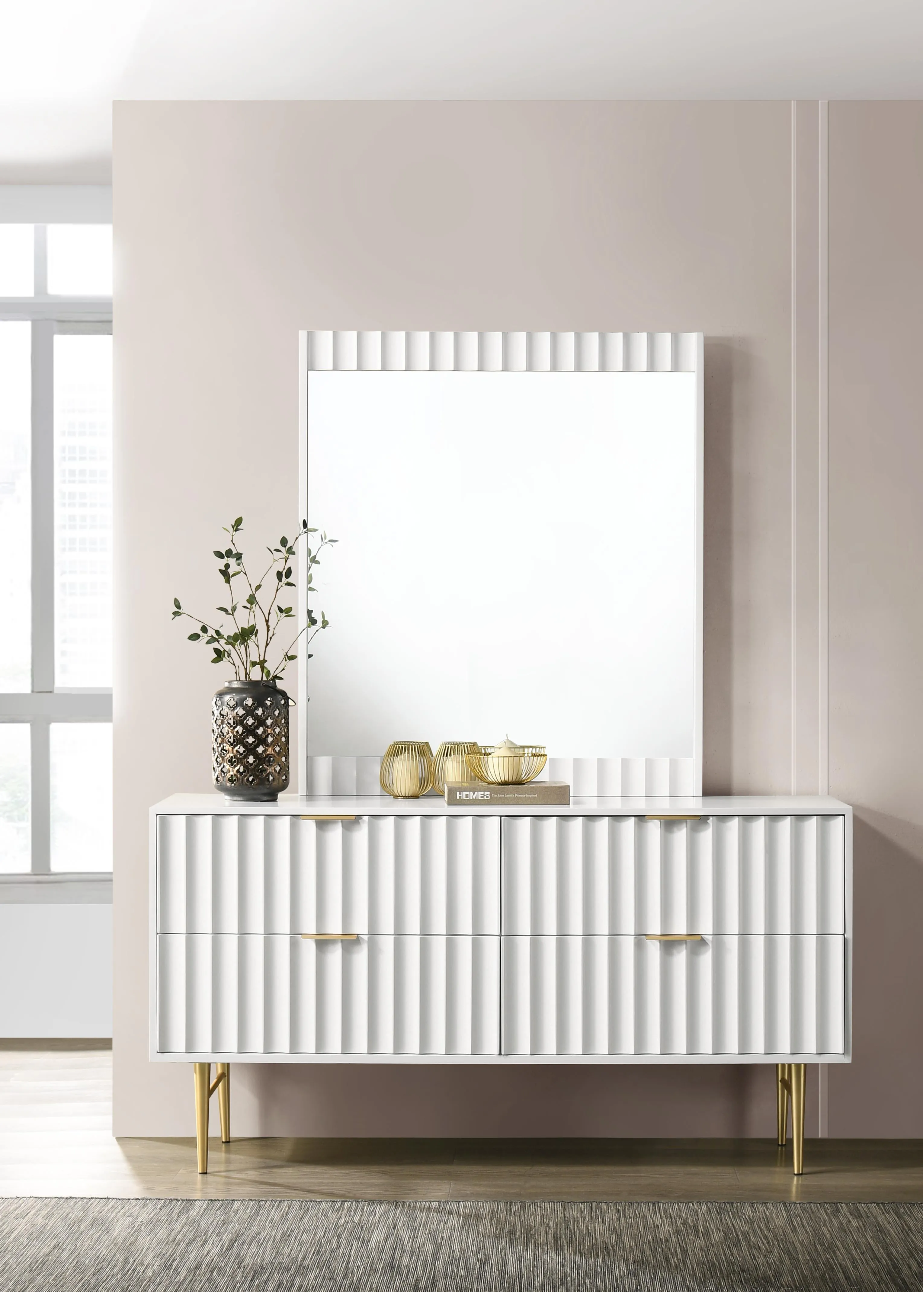 Modernist White Gloss Dresser