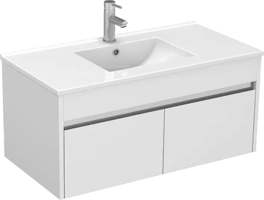 Monza 900mm Wall Hung Waterproof PVC Vanity Unit and Basin One Drawer
