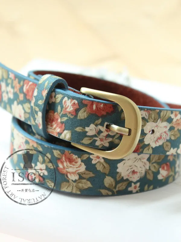 Mori girl blossom copper buckle belt