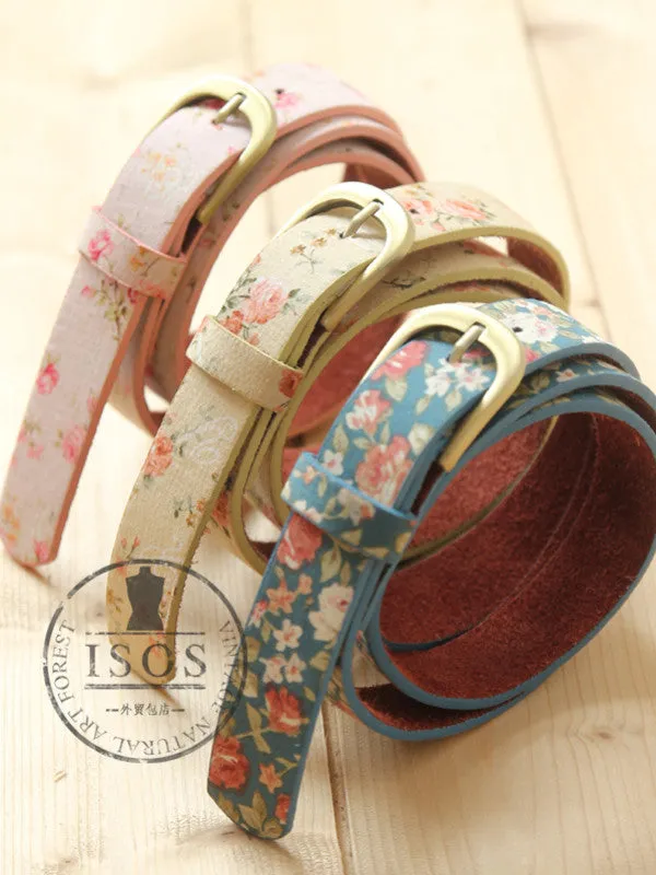 Mori girl blossom copper buckle belt