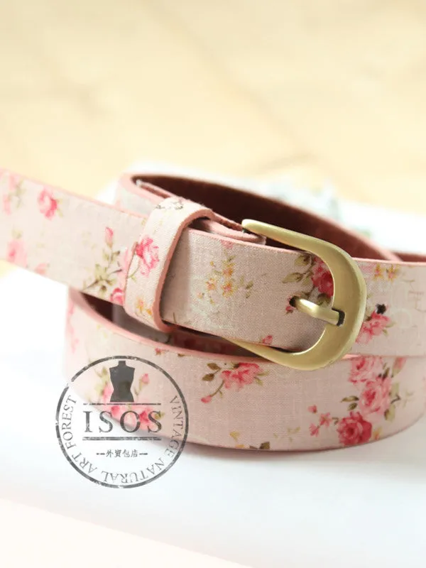 Mori girl blossom copper buckle belt