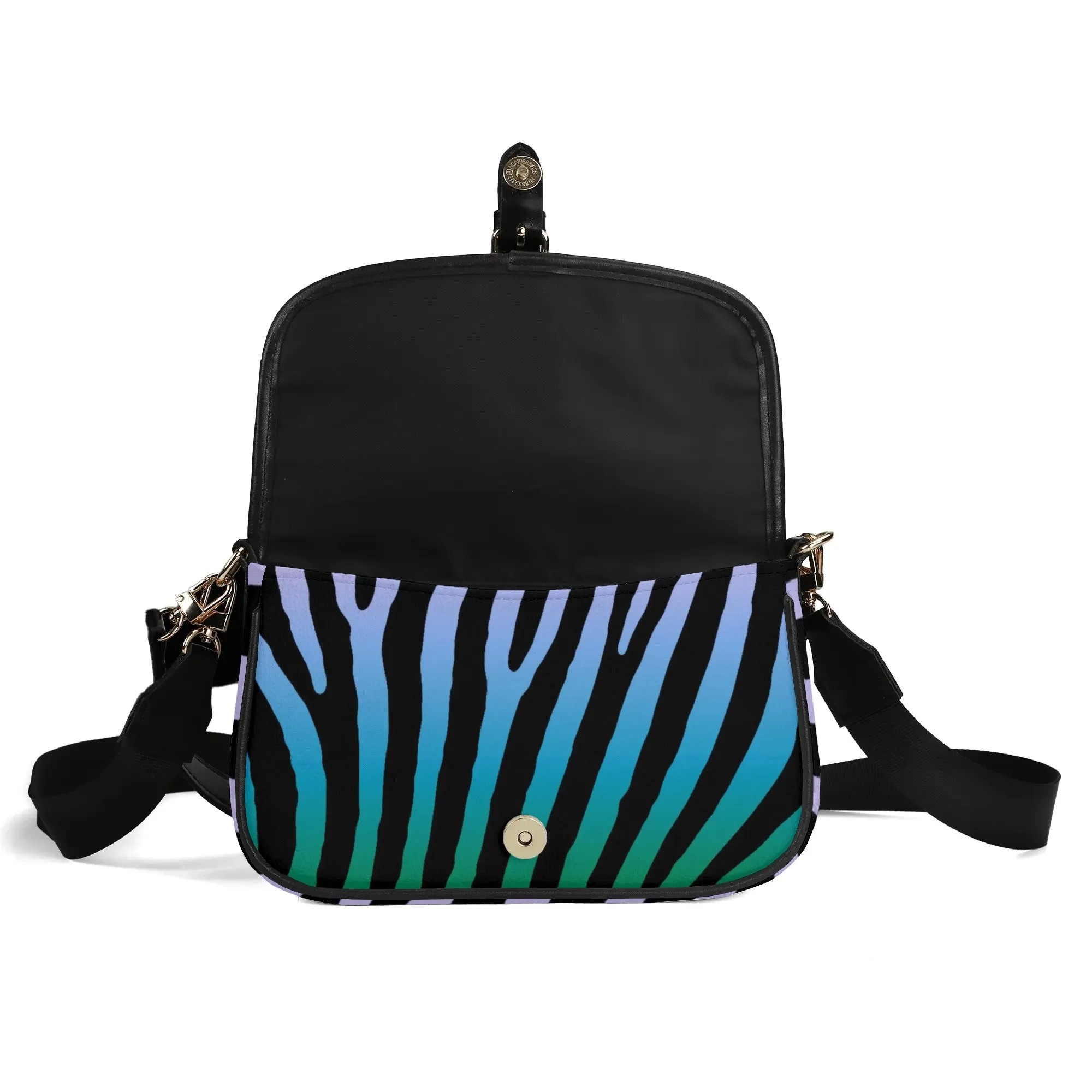 Multicolored Color Gradient Tiger Print PU Leather Chain Accent Shoulder Bag