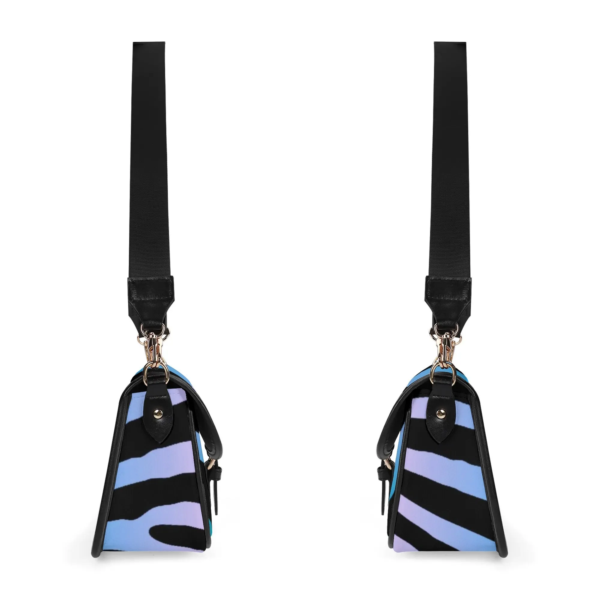 Multicolored Color Gradient Tiger Print PU Leather Chain Accent Shoulder Bag