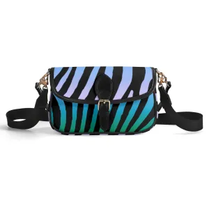 Multicolored Color Gradient Tiger Print PU Leather Chain Accent Shoulder Bag