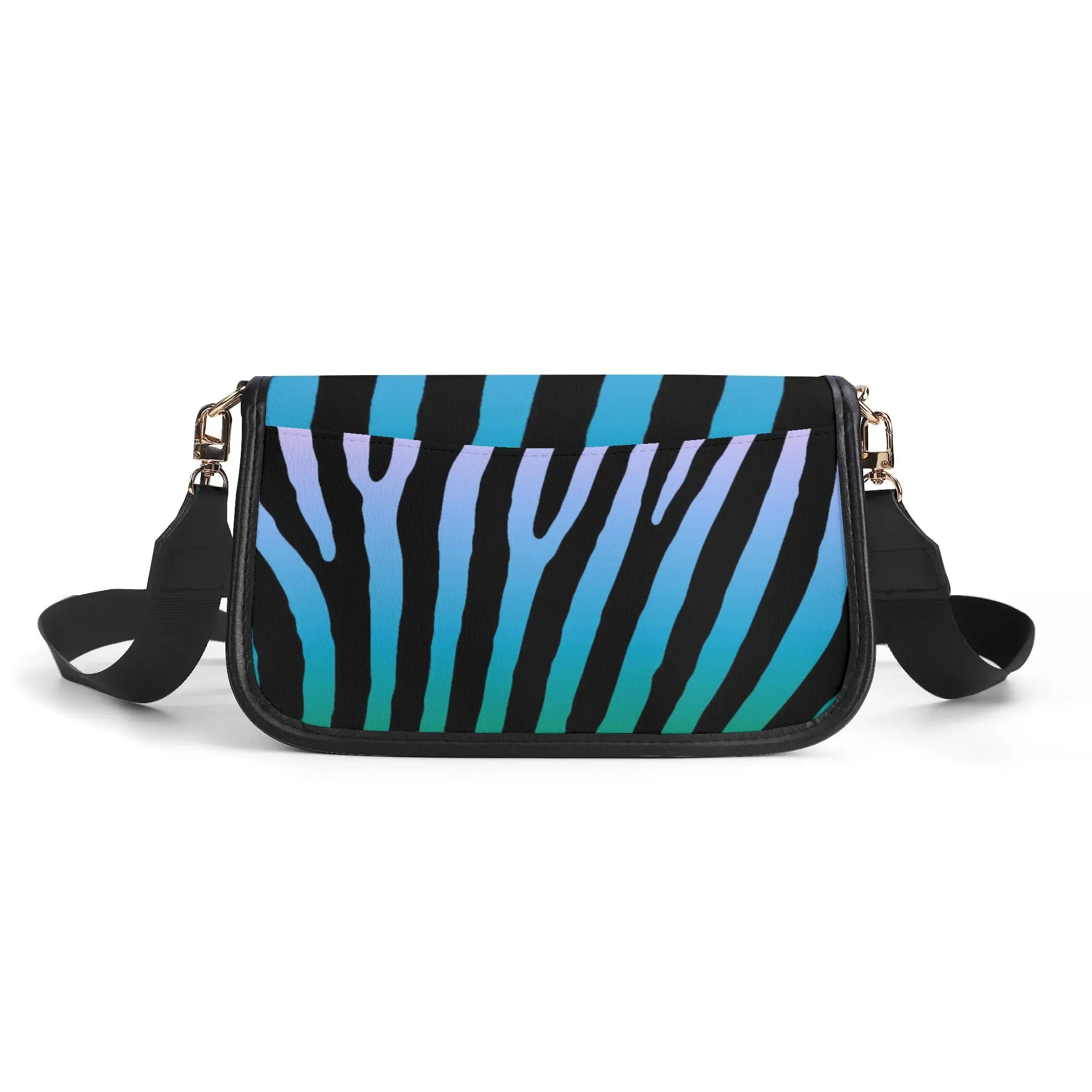 Multicolored Color Gradient Tiger Print PU Leather Chain Accent Shoulder Bag