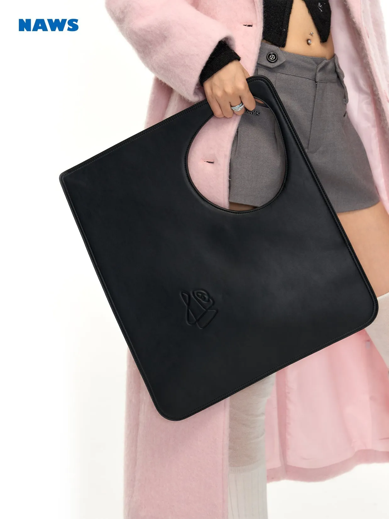 [NAWS] Geometric Leather Tote Bag