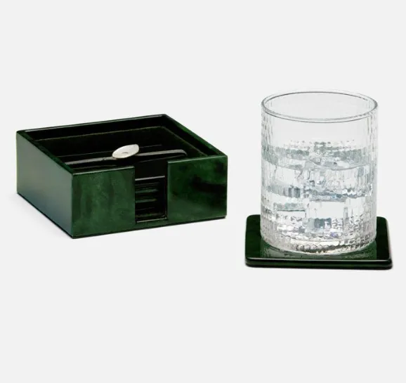 Nelson Emerald Gloss Coasters