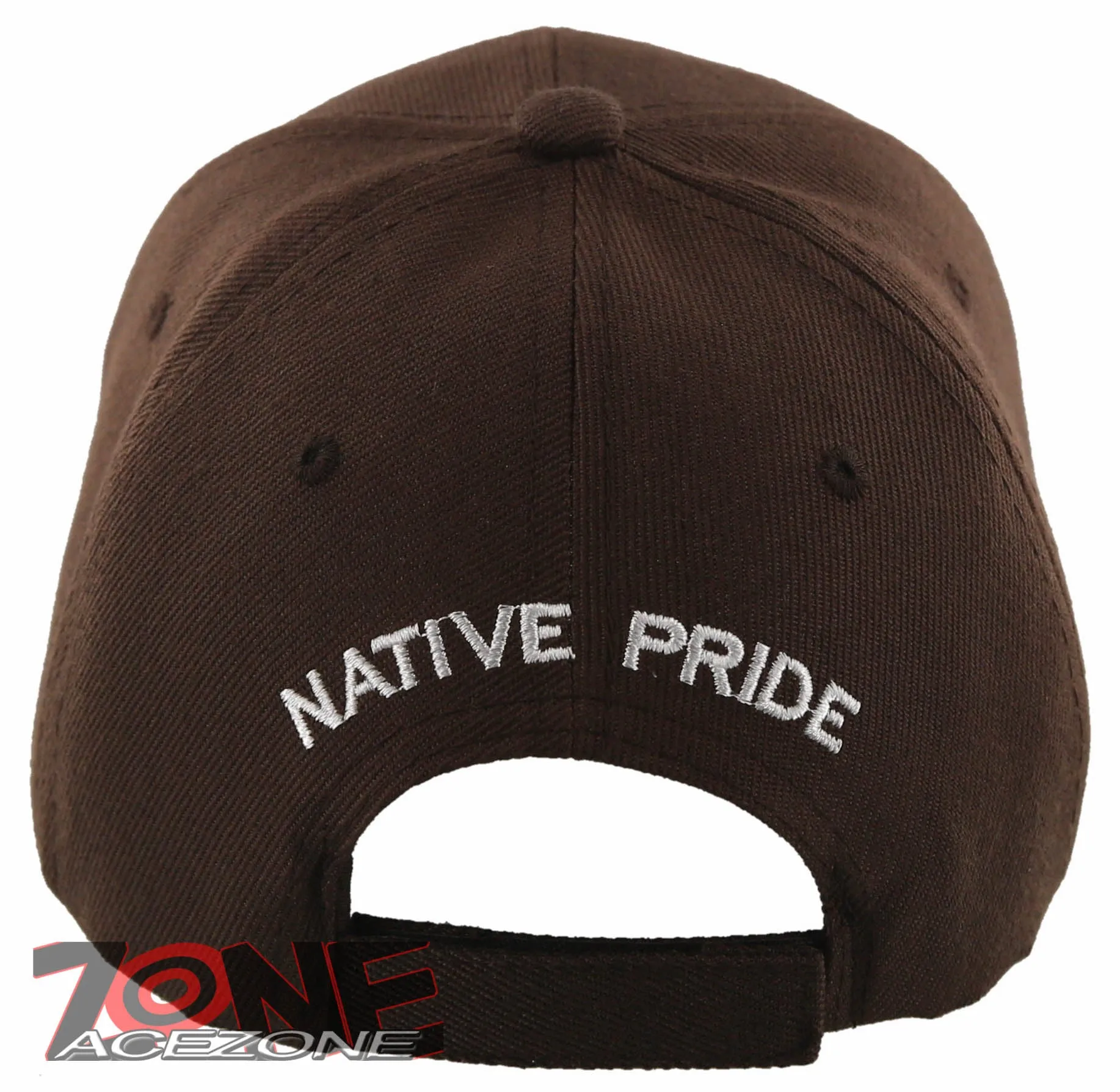 NEW! NATIVE PRIDE BRAVE AXE EAGLE BASEBALL CAP HAT BROWN