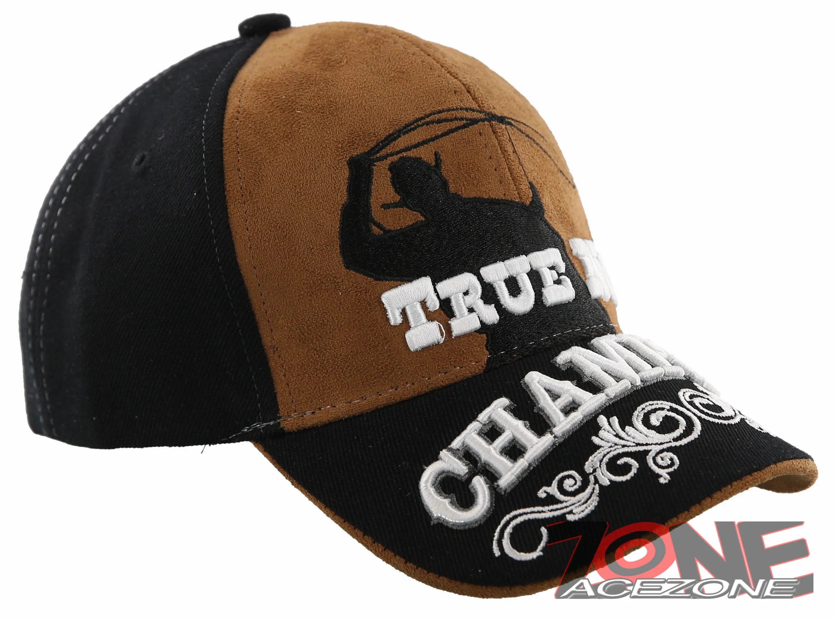 NEW! RODEO COWBOY BULL RIDER CHAMPION FAUX LEATHER CAP HAT BLACK