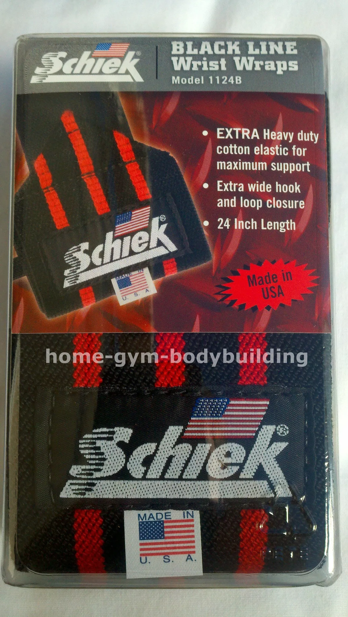 NEW Schiek Black Line Two 24" Extra Heavy Duty Weight Lifting Wrist Wraps 1124B