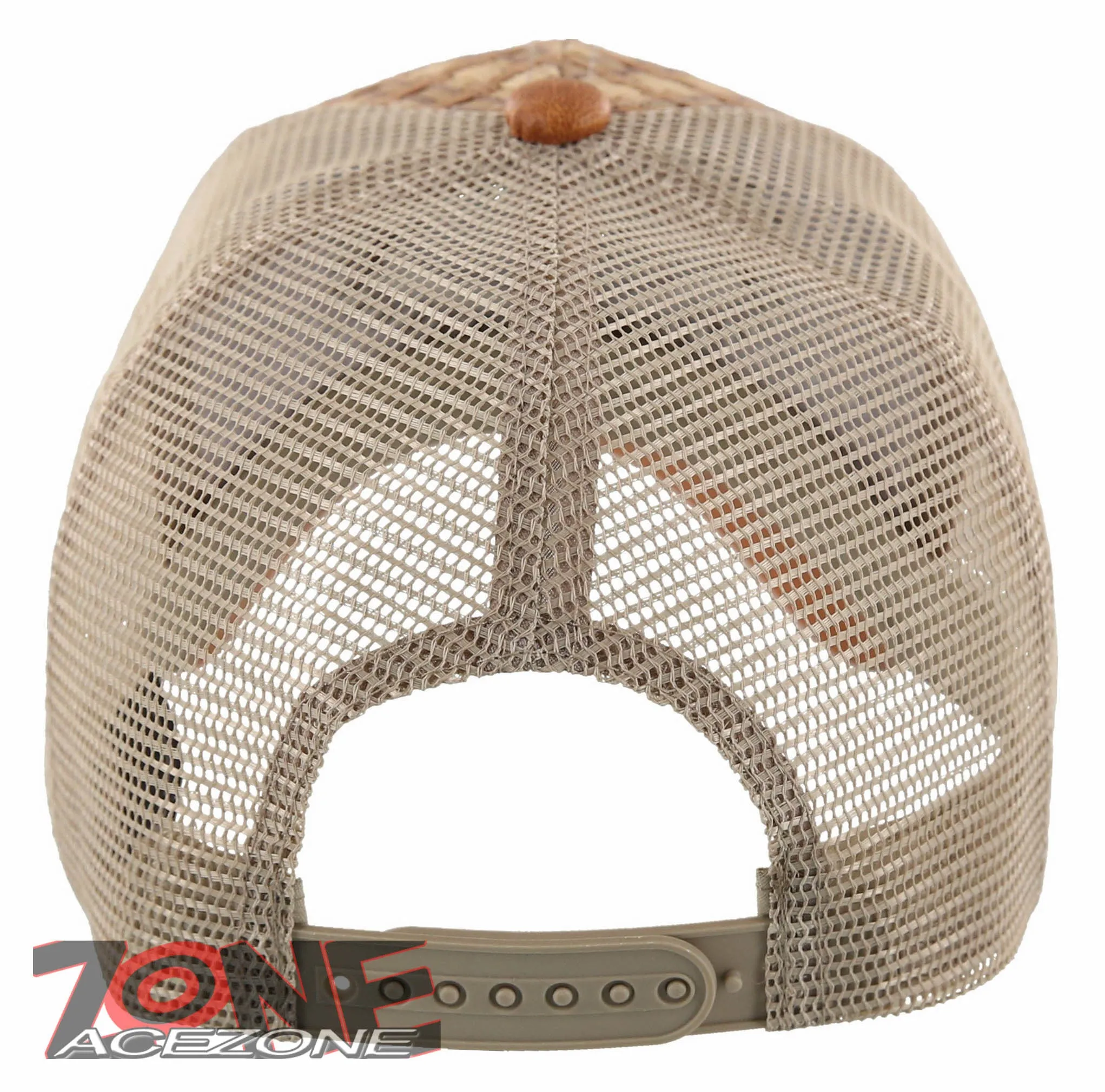 NEW! STRAW MESH METAL COCK FIGHT FAUX LEATHER BALL CAP HAT TAN