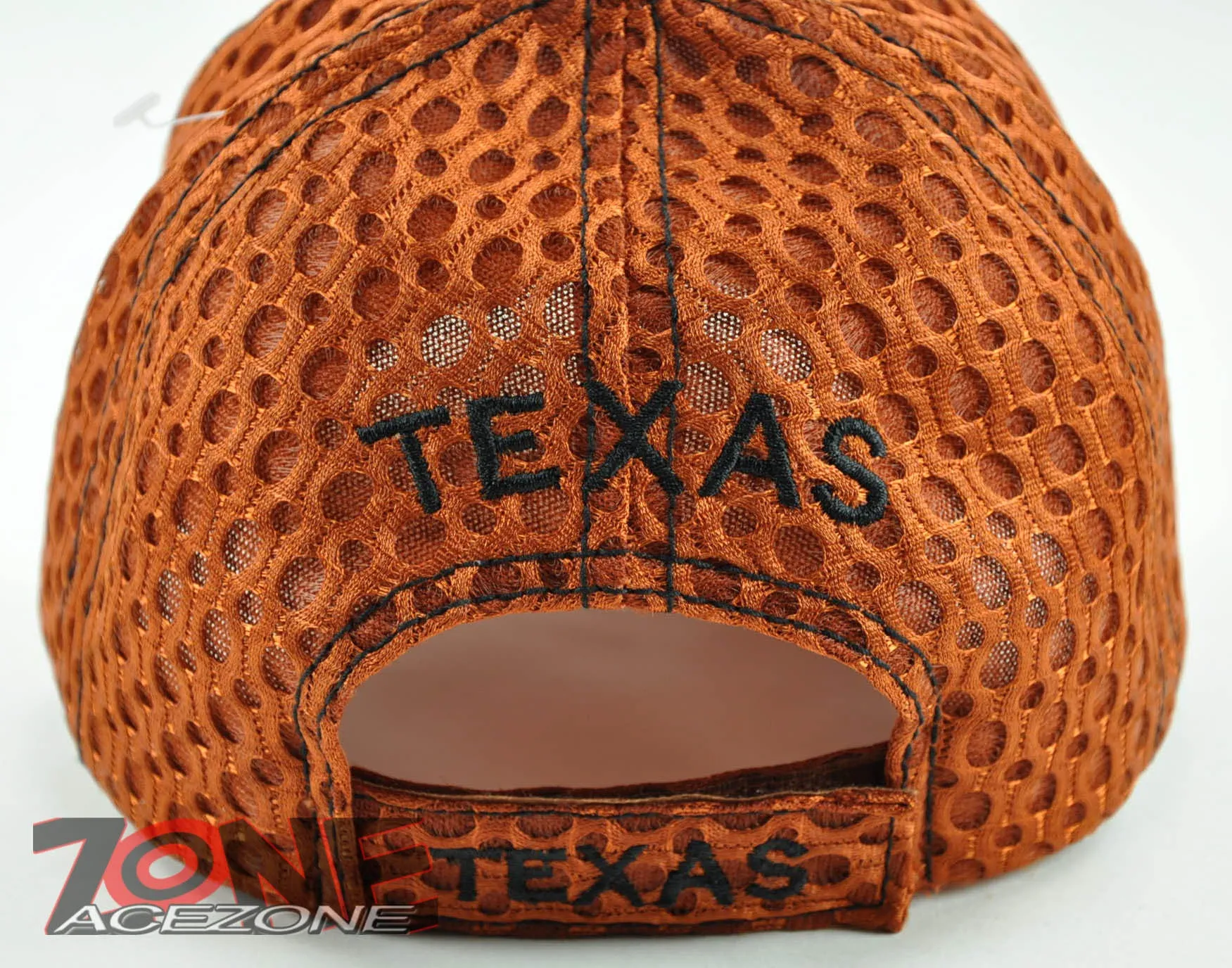 NEW! W/LEATHER TEXAS TX MESH CAP HAT ORANGE