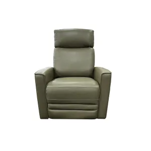 Nice Power Recliner Chair with Power Headrest - Urban Sofa Cat 15 Lia Green Full Grain Leather