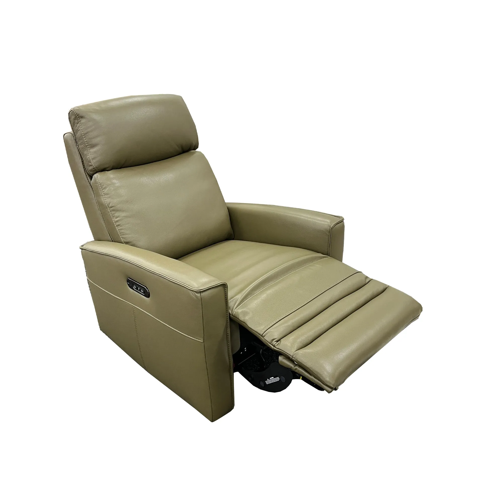 Nice Power Recliner Chair with Power Headrest - Urban Sofa Cat 15 Lia Green Full Grain Leather
