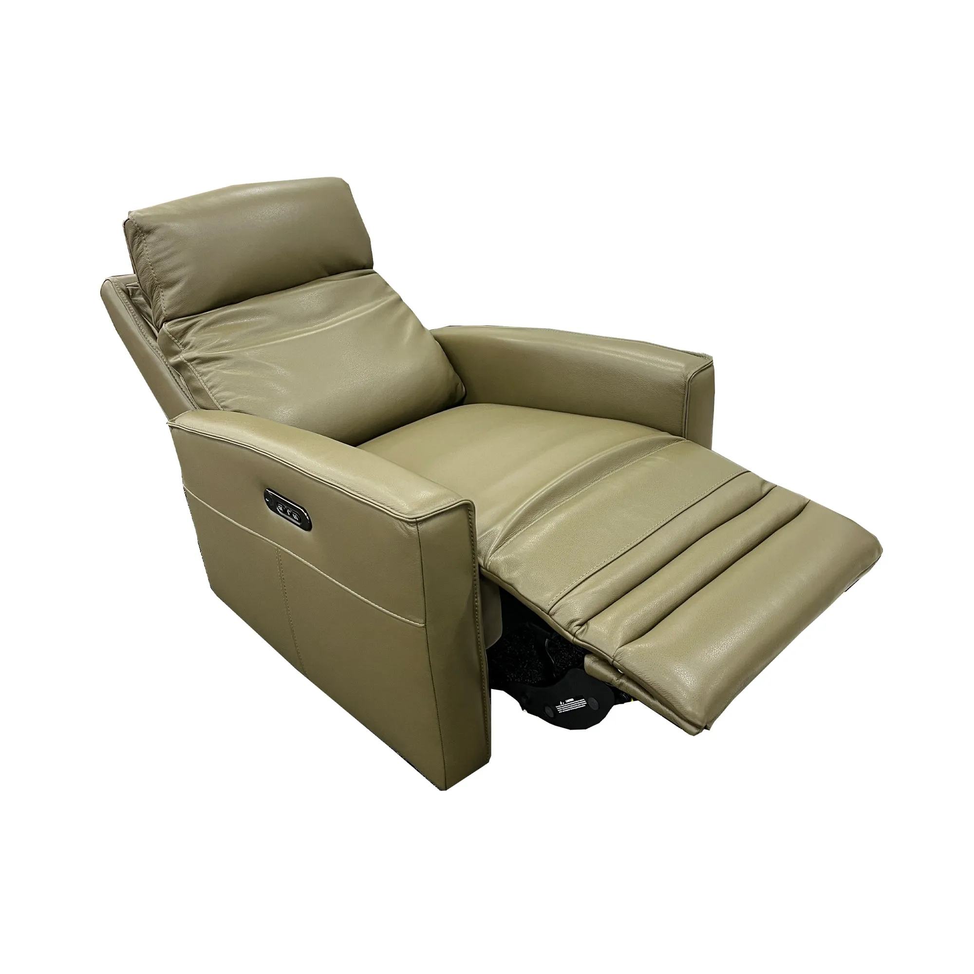 Nice Power Recliner Chair with Power Headrest - Urban Sofa Cat 15 Lia Green Full Grain Leather