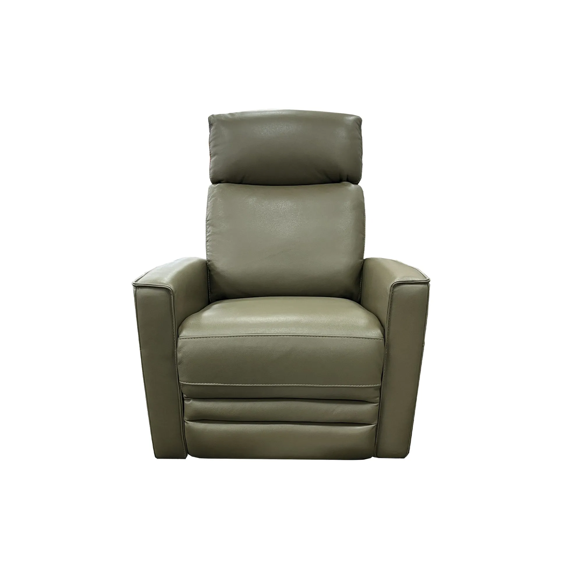 Nice Power Recliner Chair with Power Headrest - Urban Sofa Cat 15 Lia Green Full Grain Leather