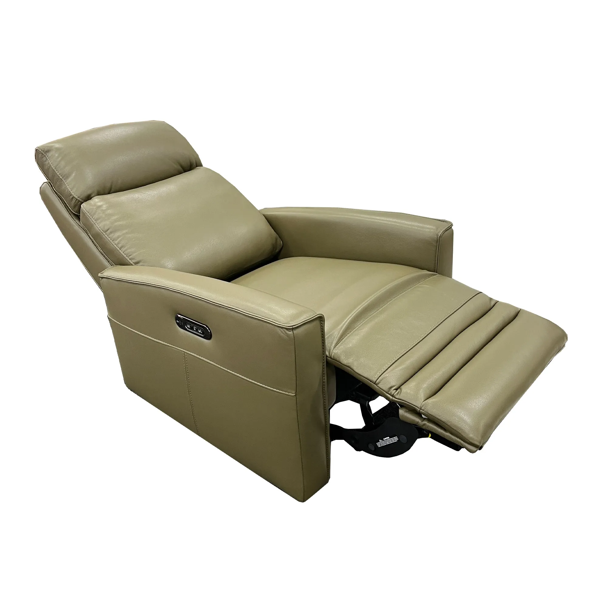 Nice Power Recliner Chair with Power Headrest - Urban Sofa Cat 15 Lia Green Full Grain Leather