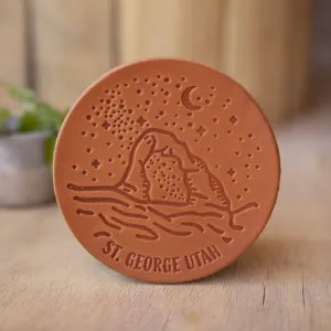 Night Sky St. George - Leather Coasters