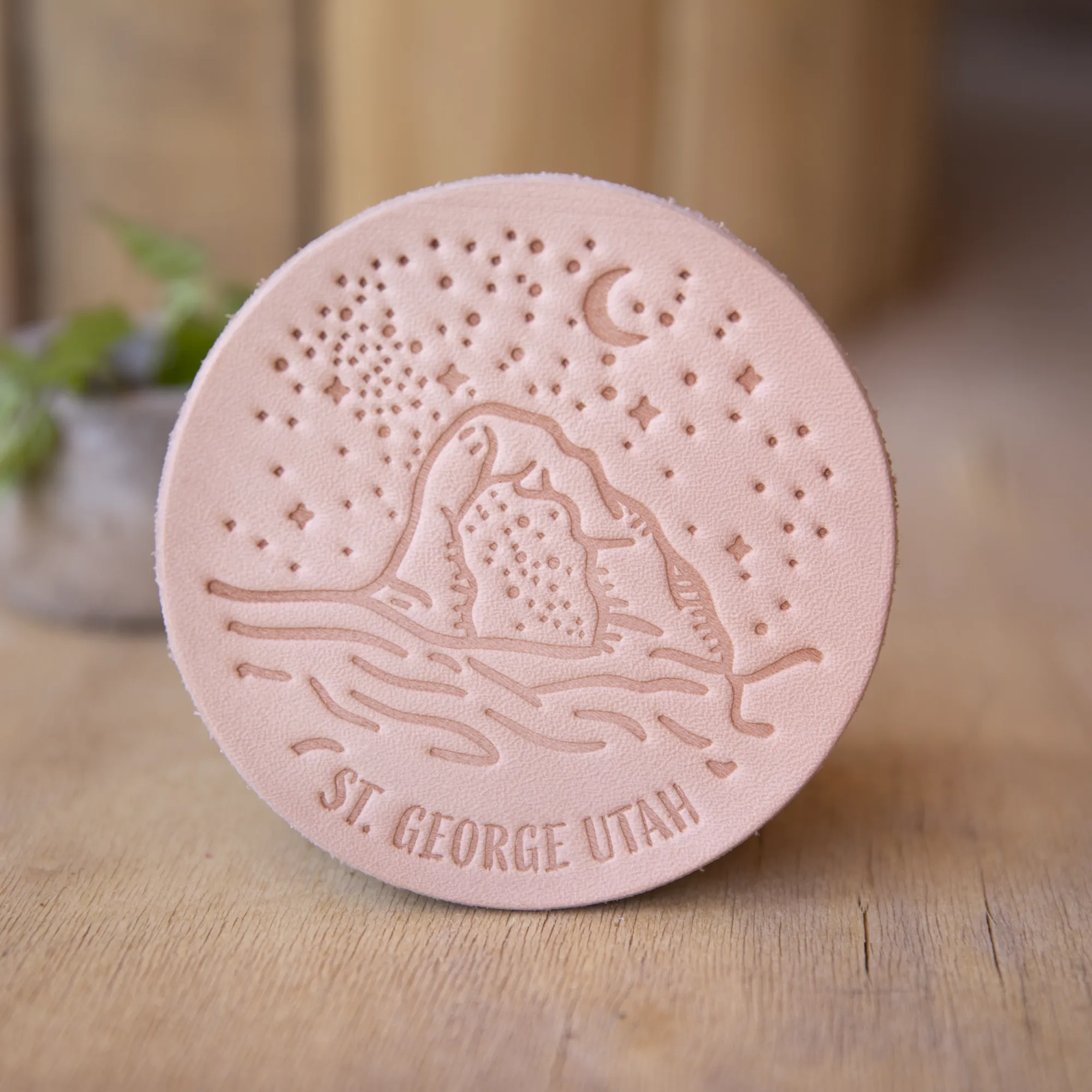 Night Sky St. George - Leather Coasters