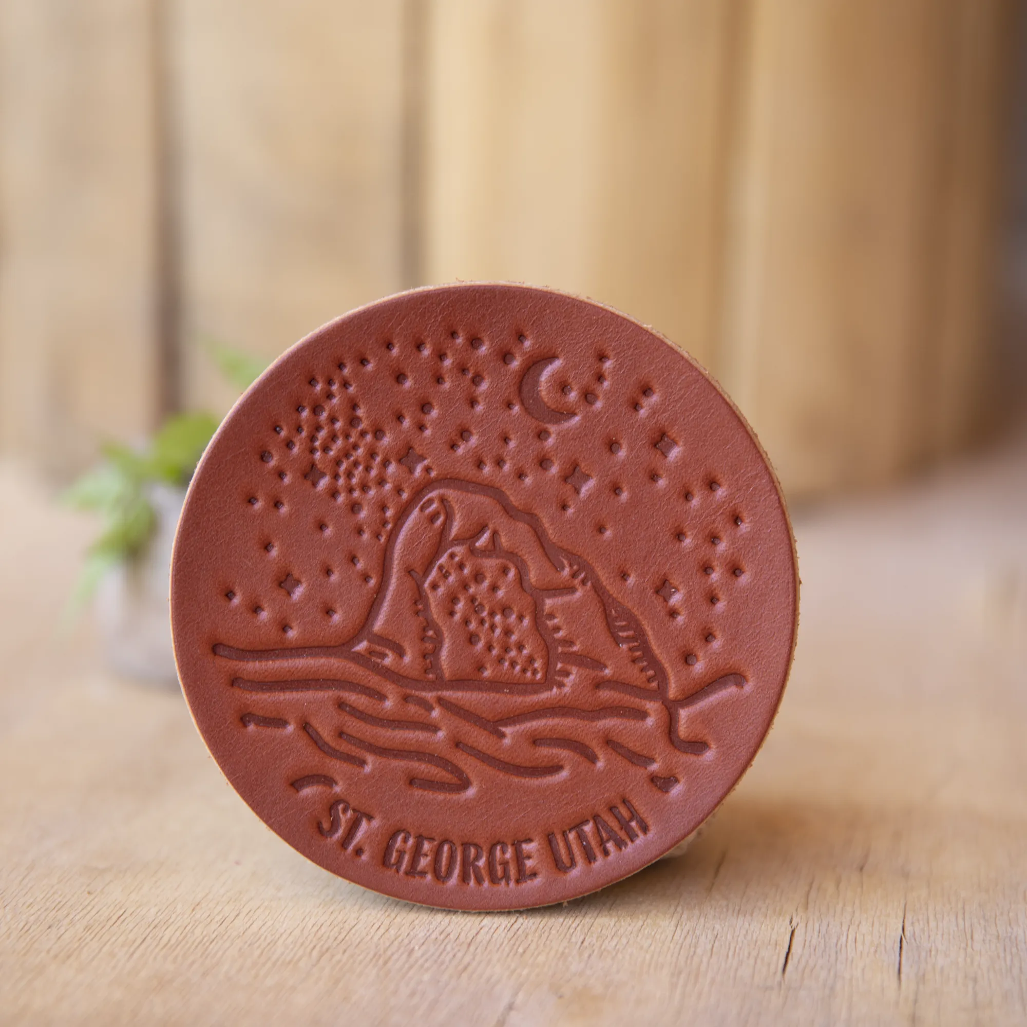 Night Sky St. George - Leather Coasters
