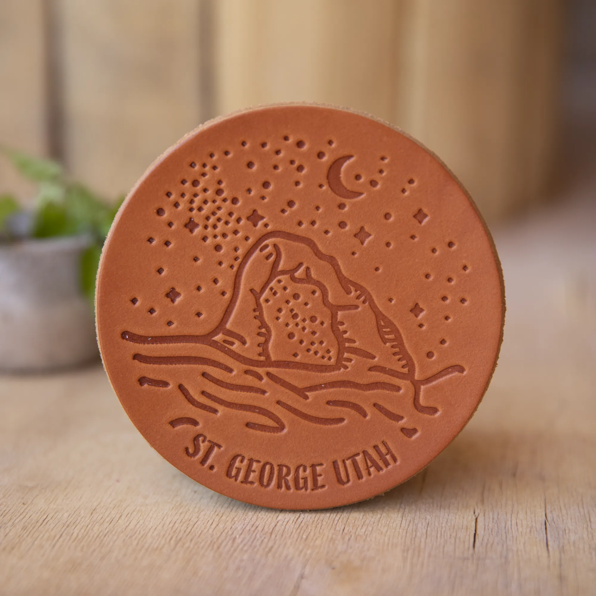 Night Sky St. George - Leather Coasters