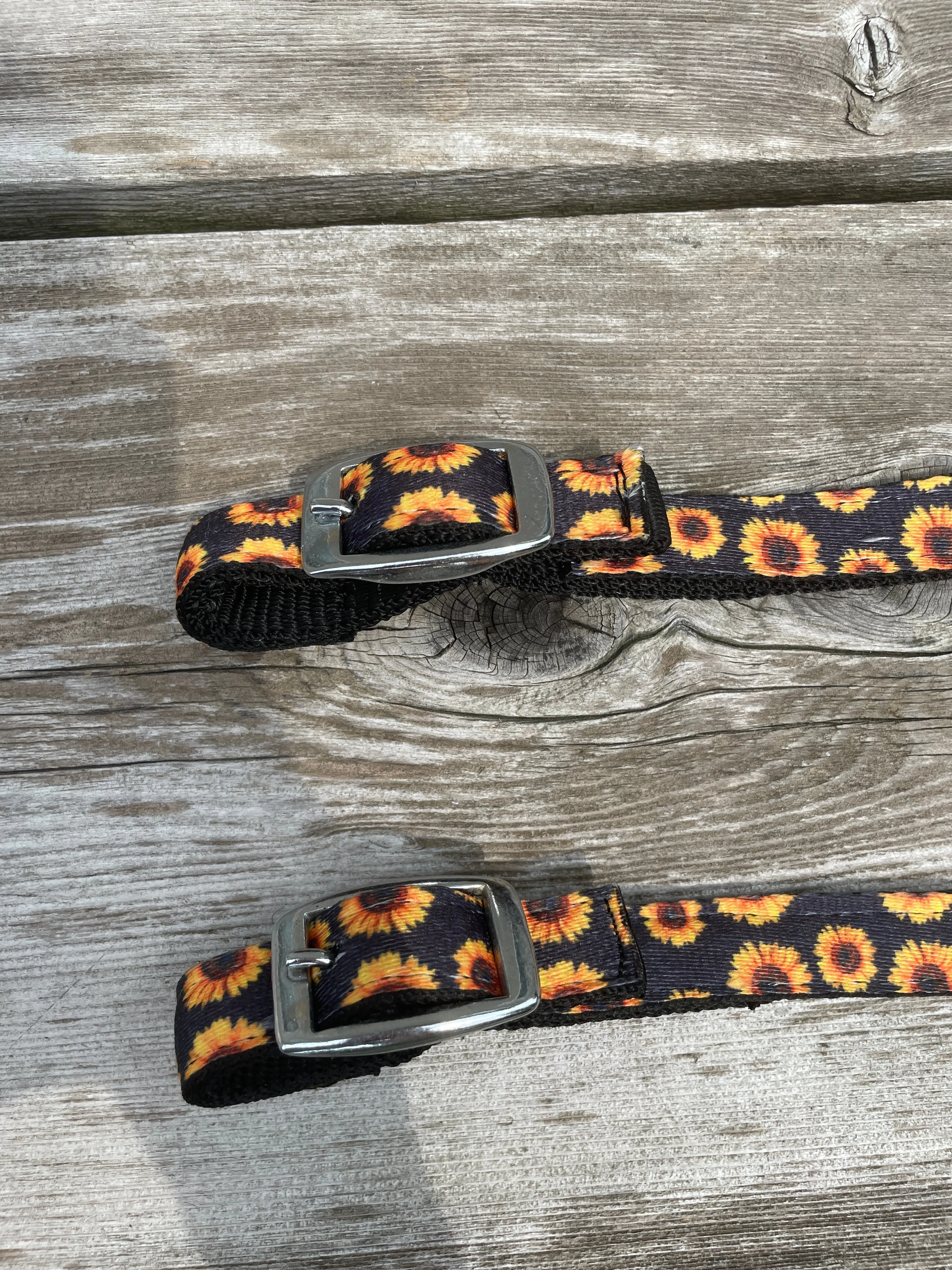 Nylon One Ear Headstall With Sunflower Design