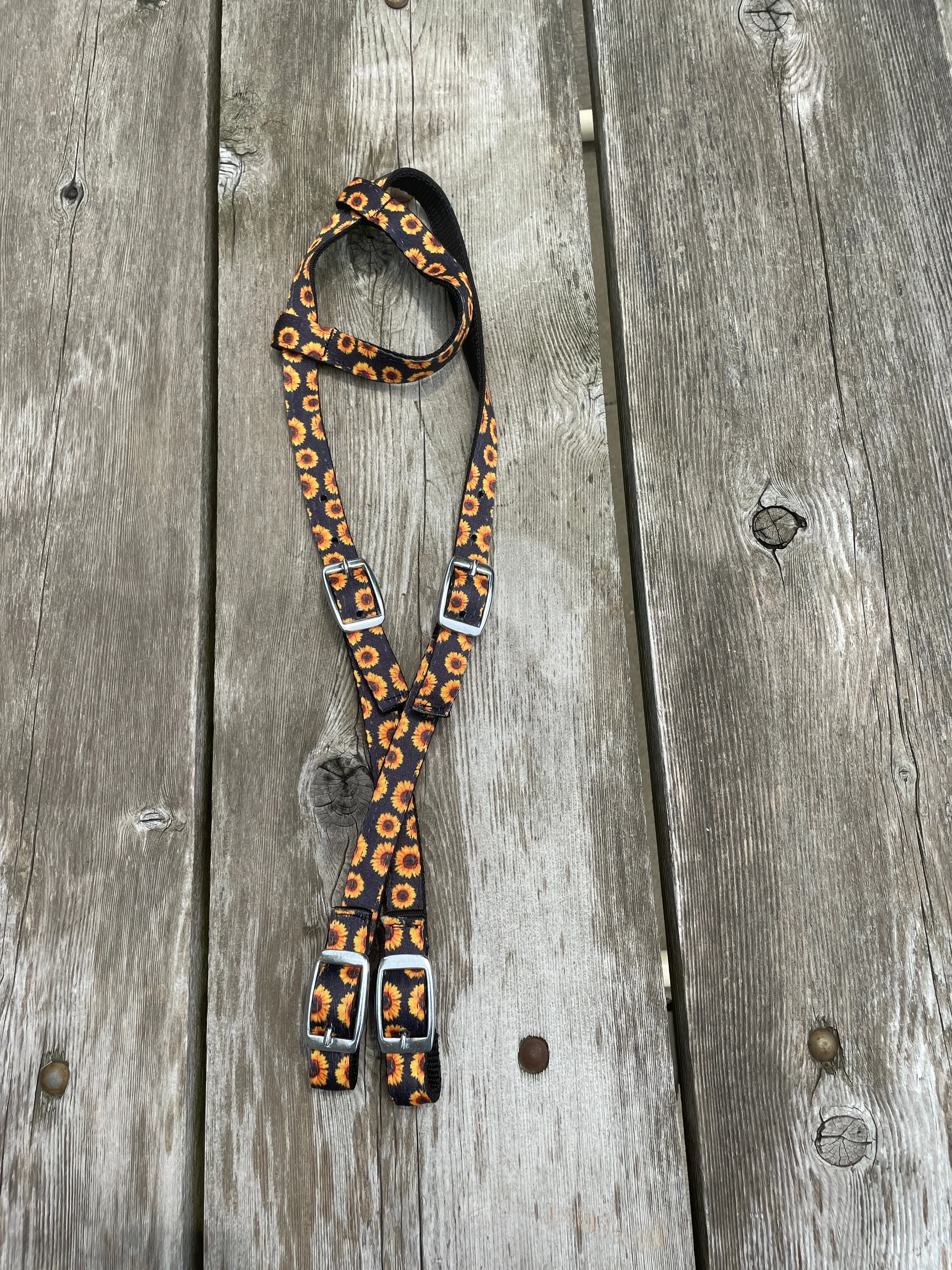 Nylon One Ear Headstall With Sunflower Design