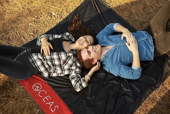 Oceas Outdoor Pocket Blanket - Ideal Sand Proof and Waterproof Picnic Blanket for Beach, Hiking, and Festival Use - Foldable and Compact Mat Easily Fits Into Small Portable Bag