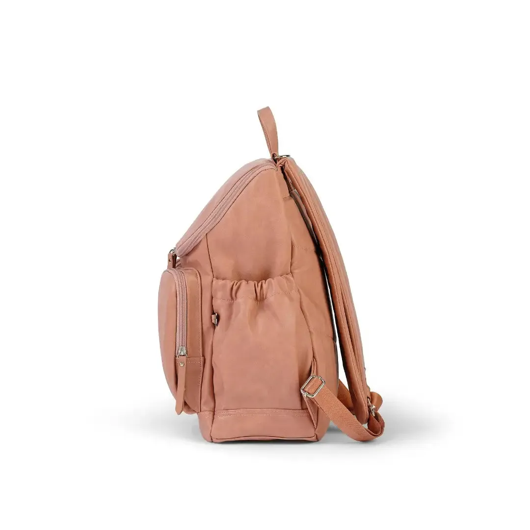 OiOi Signature Vegan Leather Nappy Backpack - Dusty Rose
