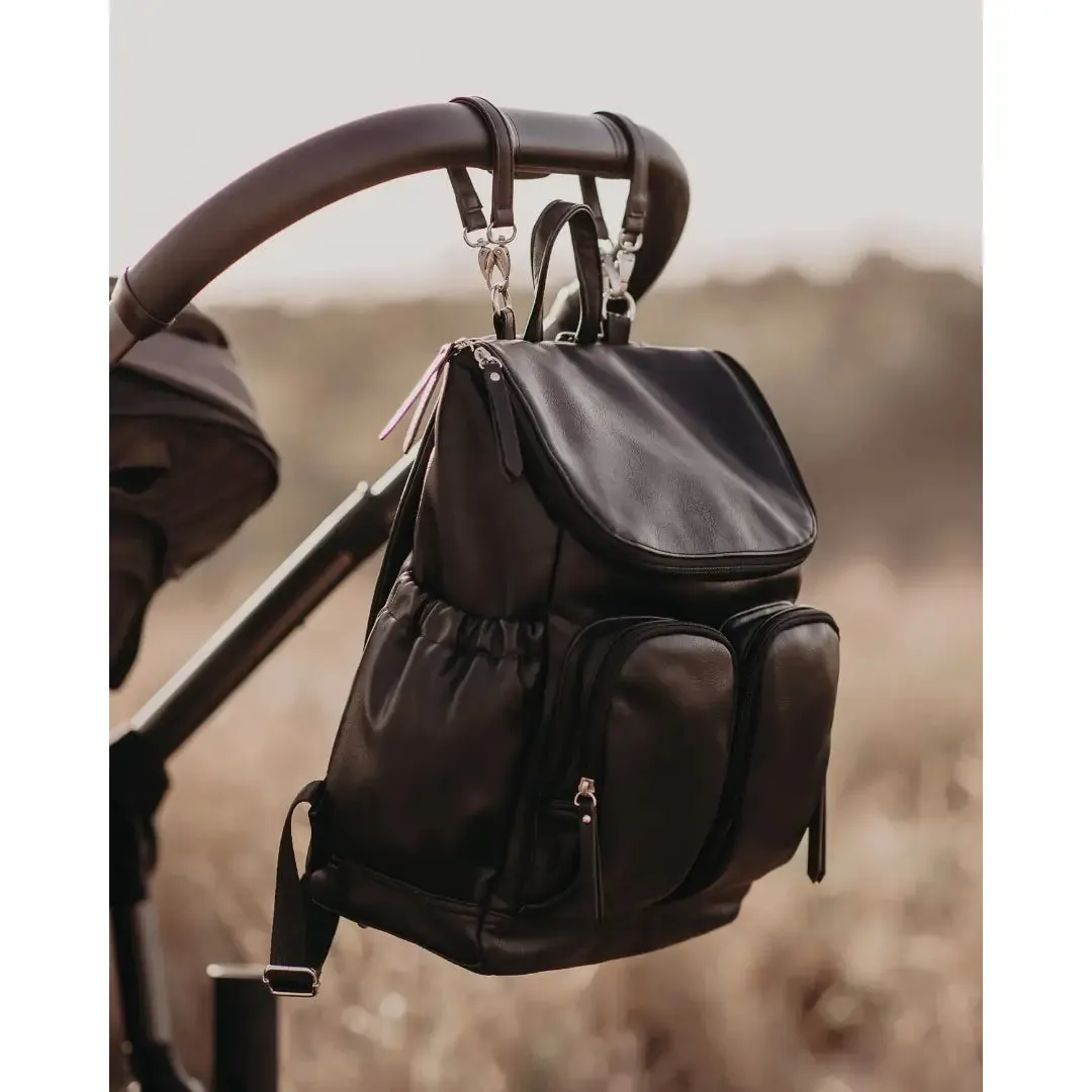 OiOi Signature Vegan Leather Nappy Backpack - Dusty Rose