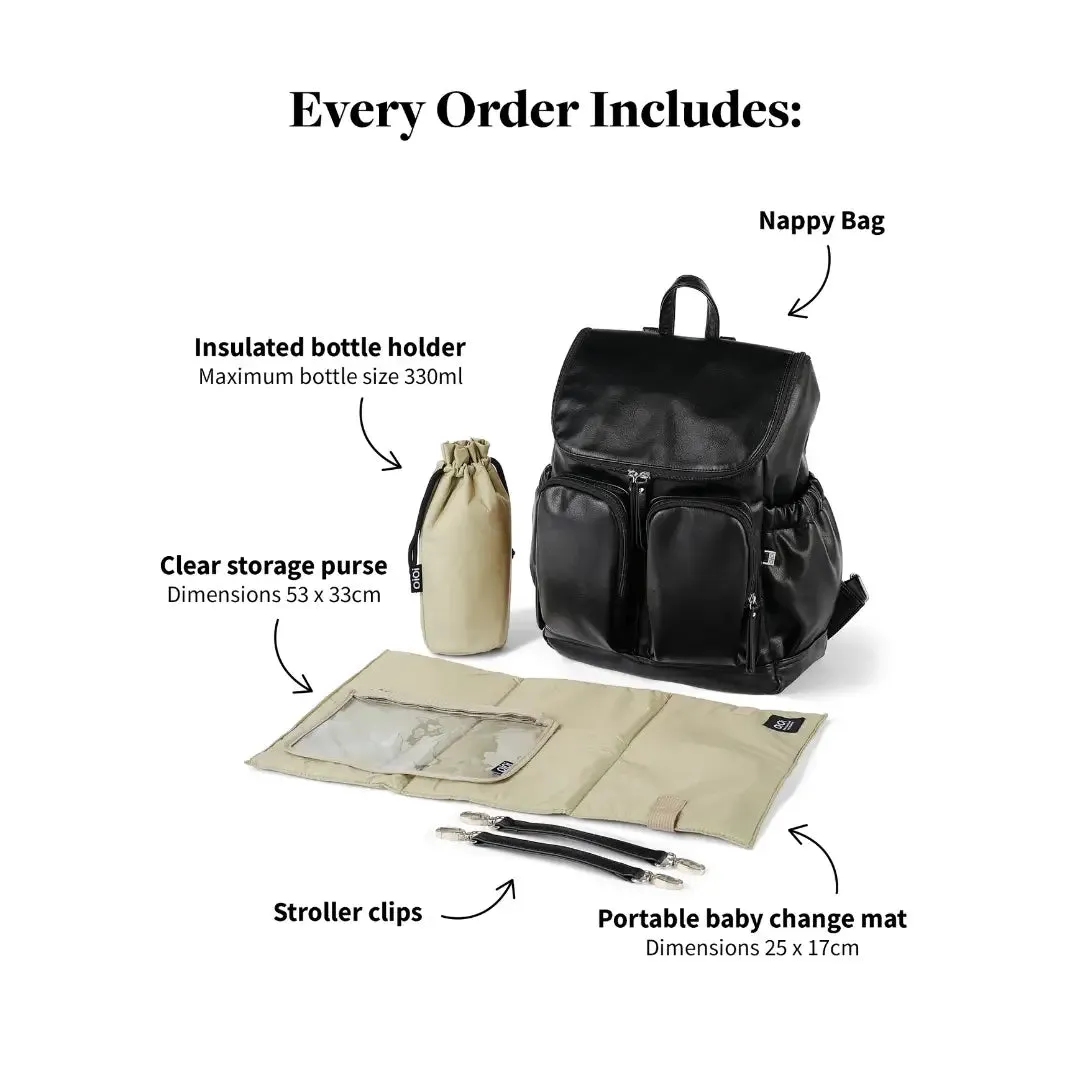 OiOi Signature Vegan Leather Nappy Backpack - Dusty Rose