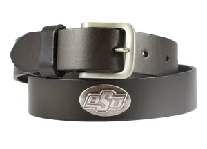 Oklahoma State Cowboys Men's Collegiate Brown Leather Concho Belt.