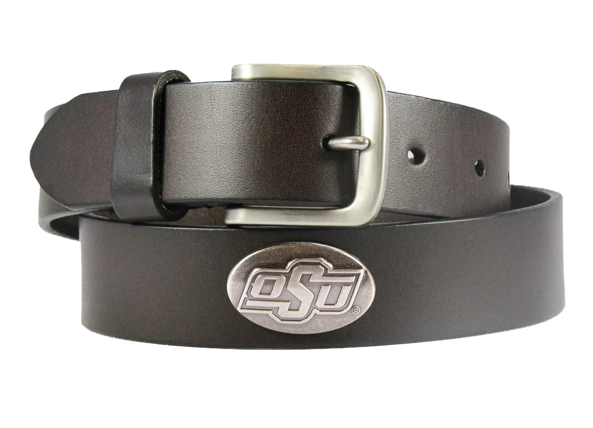 Oklahoma State Cowboys Men's Collegiate Brown Leather Concho Belt.