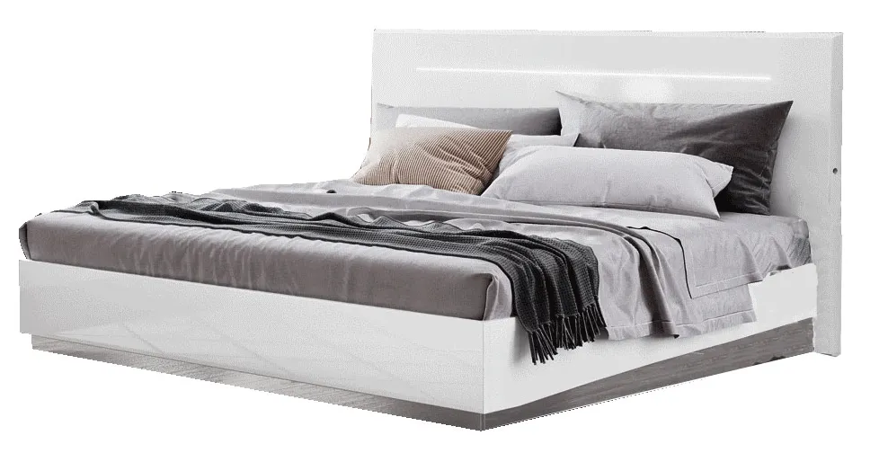 Onda LEGNO White Bed with Led Lights SET