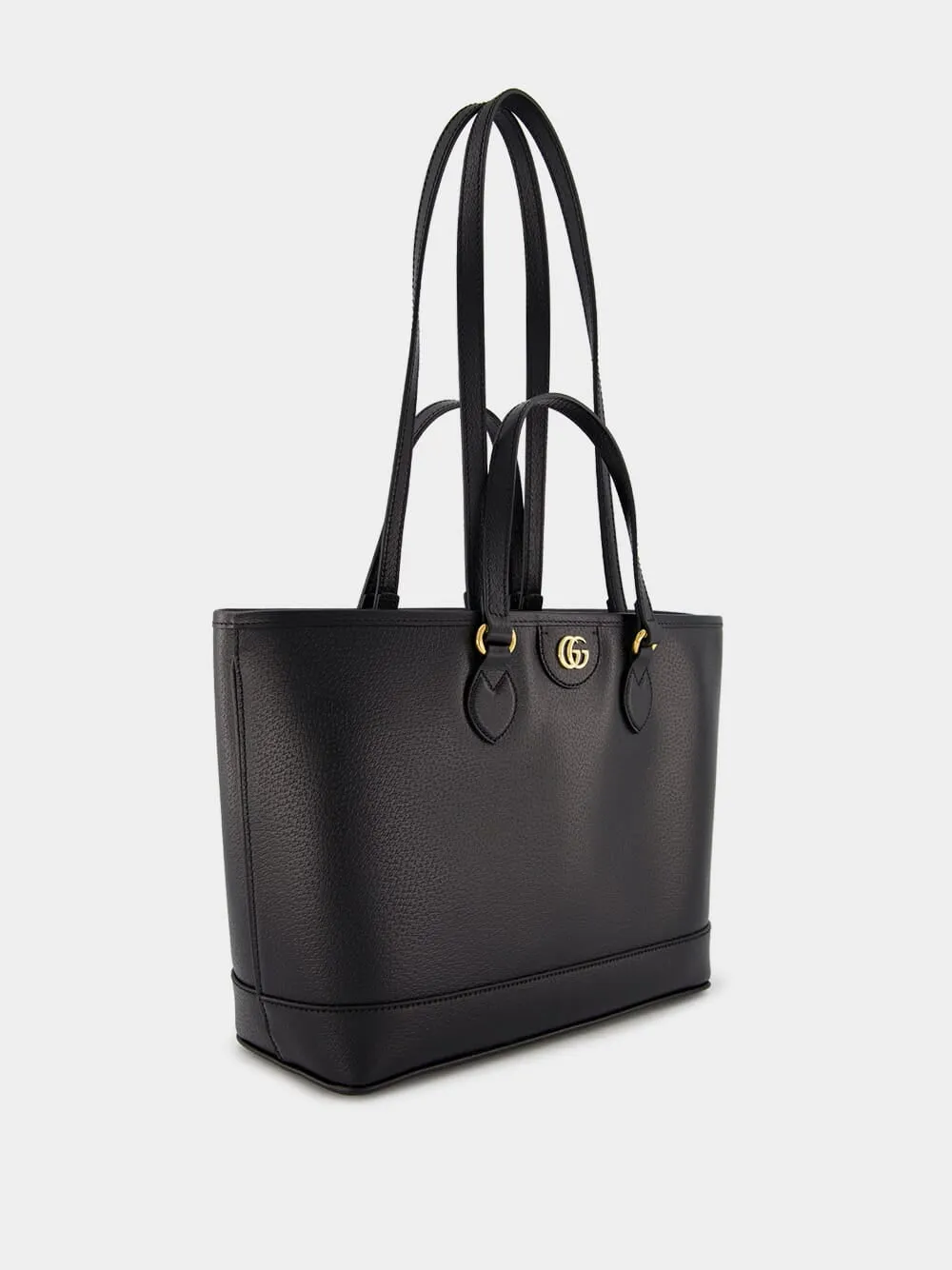 Ophidia Mini Black Leather Tote Bag