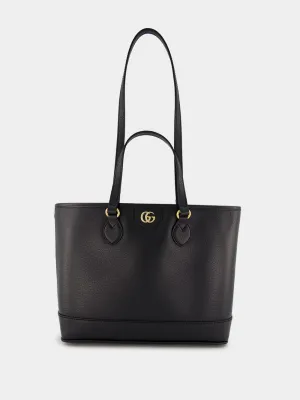 Ophidia Mini Black Leather Tote Bag