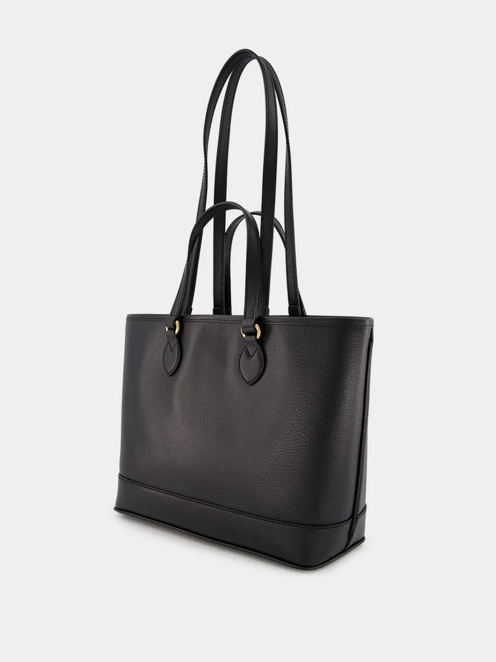 Ophidia Mini Black Leather Tote Bag