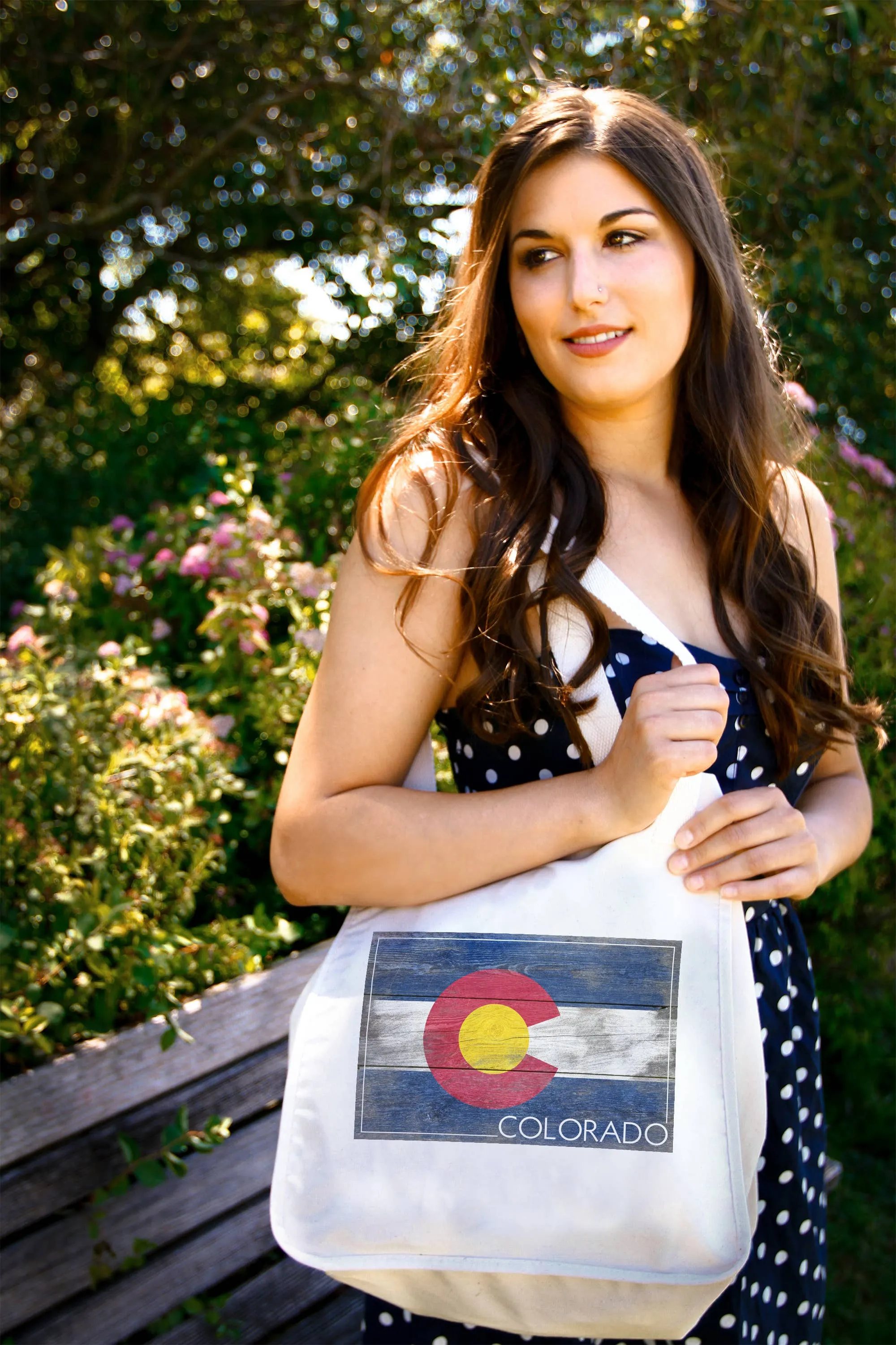 ORGANIC TOTE BAG Rustic Colorado State Flag