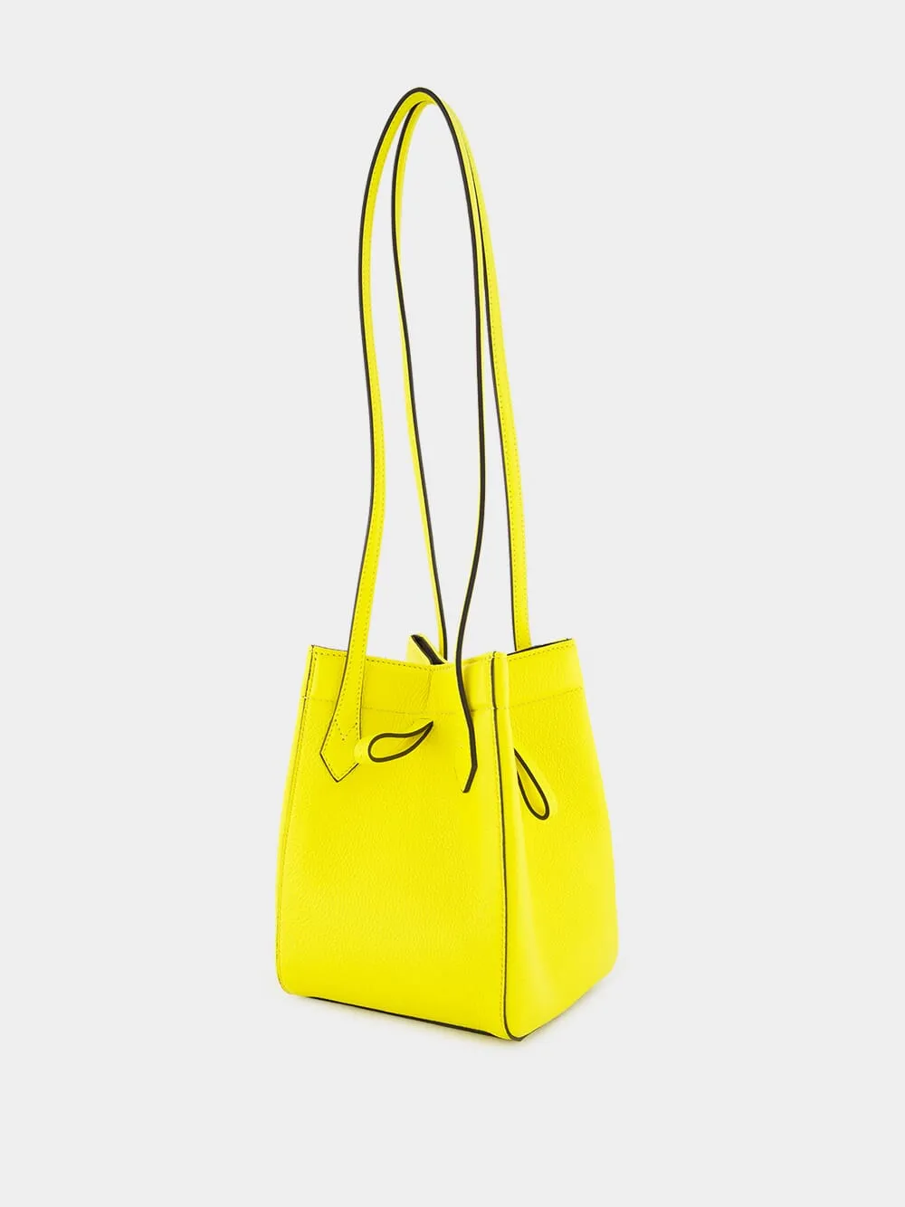 Origami Yellow Mini Leather Bag