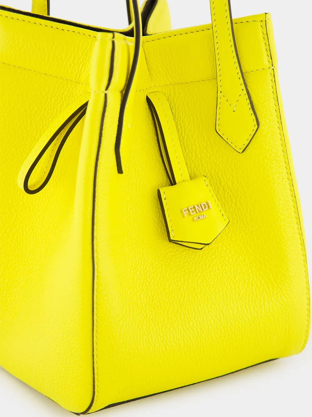 Origami Yellow Mini Leather Bag