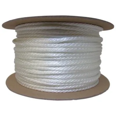 Orion Ropeworks Solid Braid Ropes, 1/4 in x 500 ft, Nylon (Polyamide), White, 710080-00500-0