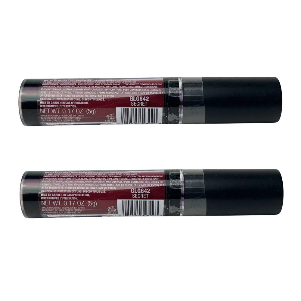 Pack of 2 L.A. Girl Matte Flat Finish Pigment Gloss, Secret GLG842