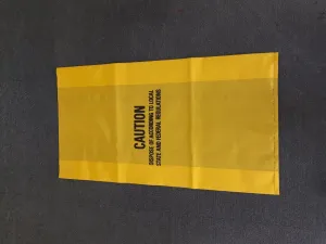 PE PR BAG (YELLOW) HAZARDOUS - 0.09mm X (18.5 6)" X 29.5"