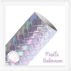⋅ Pearlescent Basketweave ⋅ Textured Vegan Faux Leather ⋅