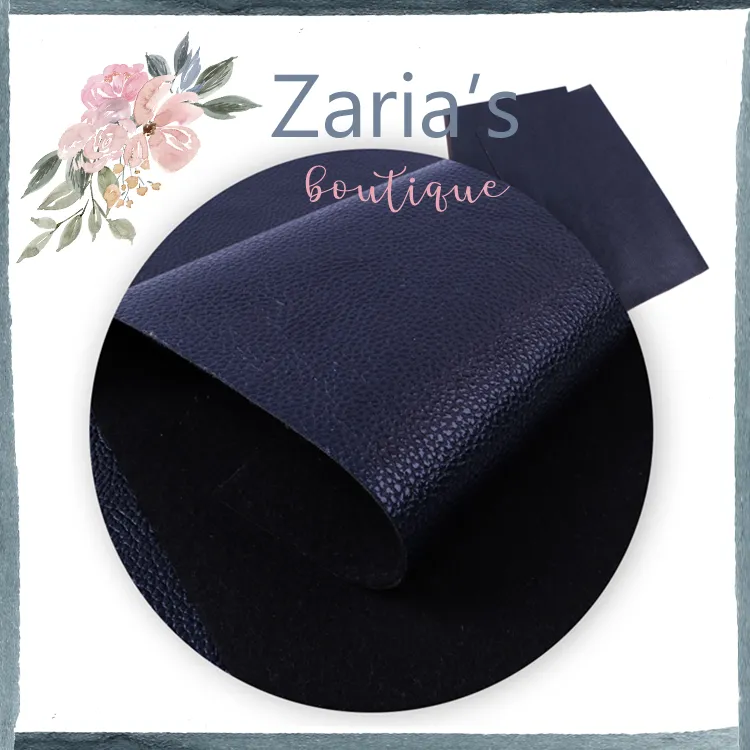 Pebble Grain | Navy Blue | Faux Leather Litchi Leatherette PU Vinyl ~ 1.07mm
