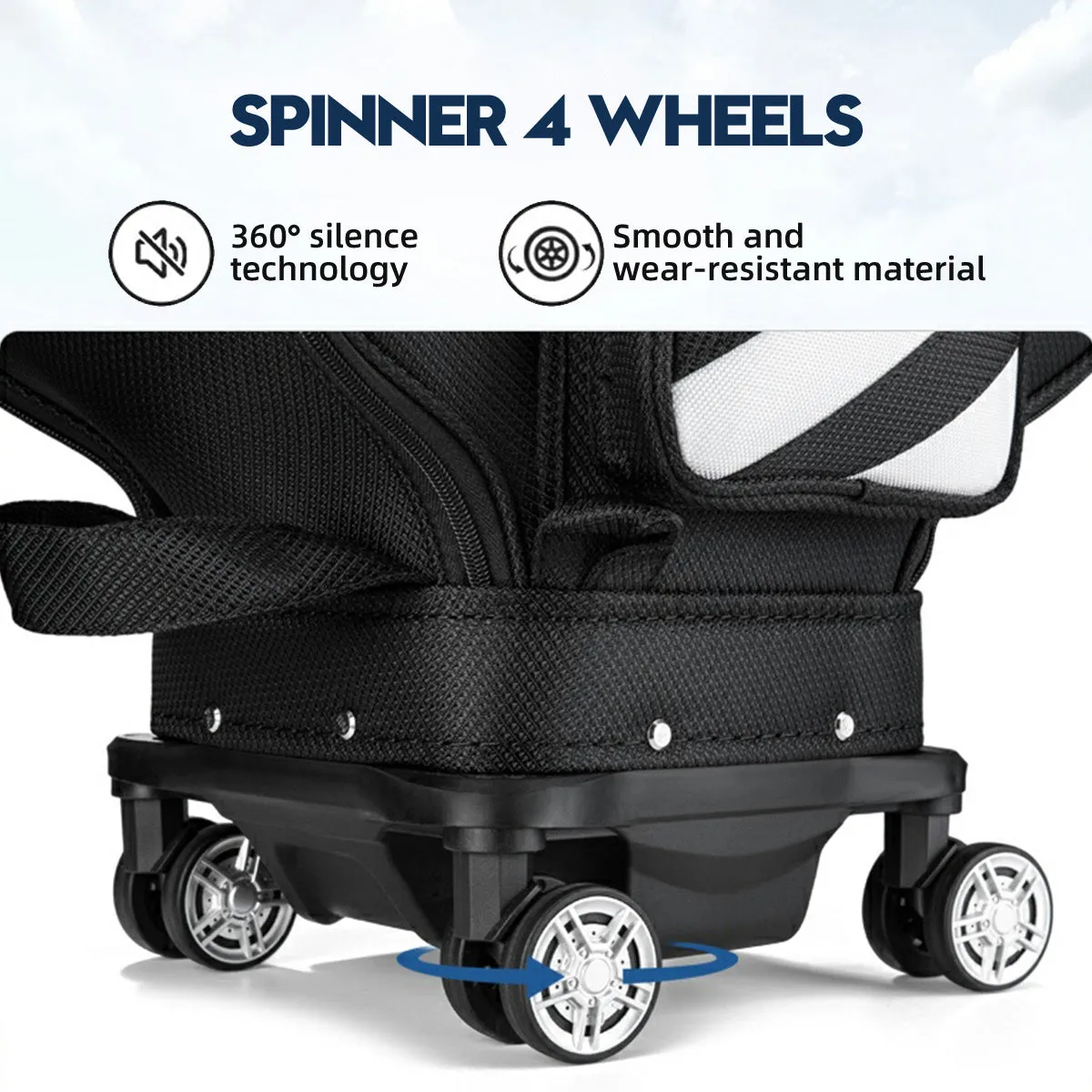 PGM QB041 New upgraded universal Wheels Retractable Golf bag air consignment bag