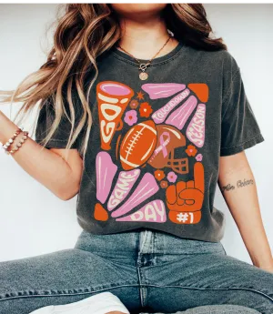 Pink Out Breast Cancer Awareness/ Bella Canvas or Comfort Colors Football Game Day Tee/ Fall Shirt/ Youth and Adult Shirts