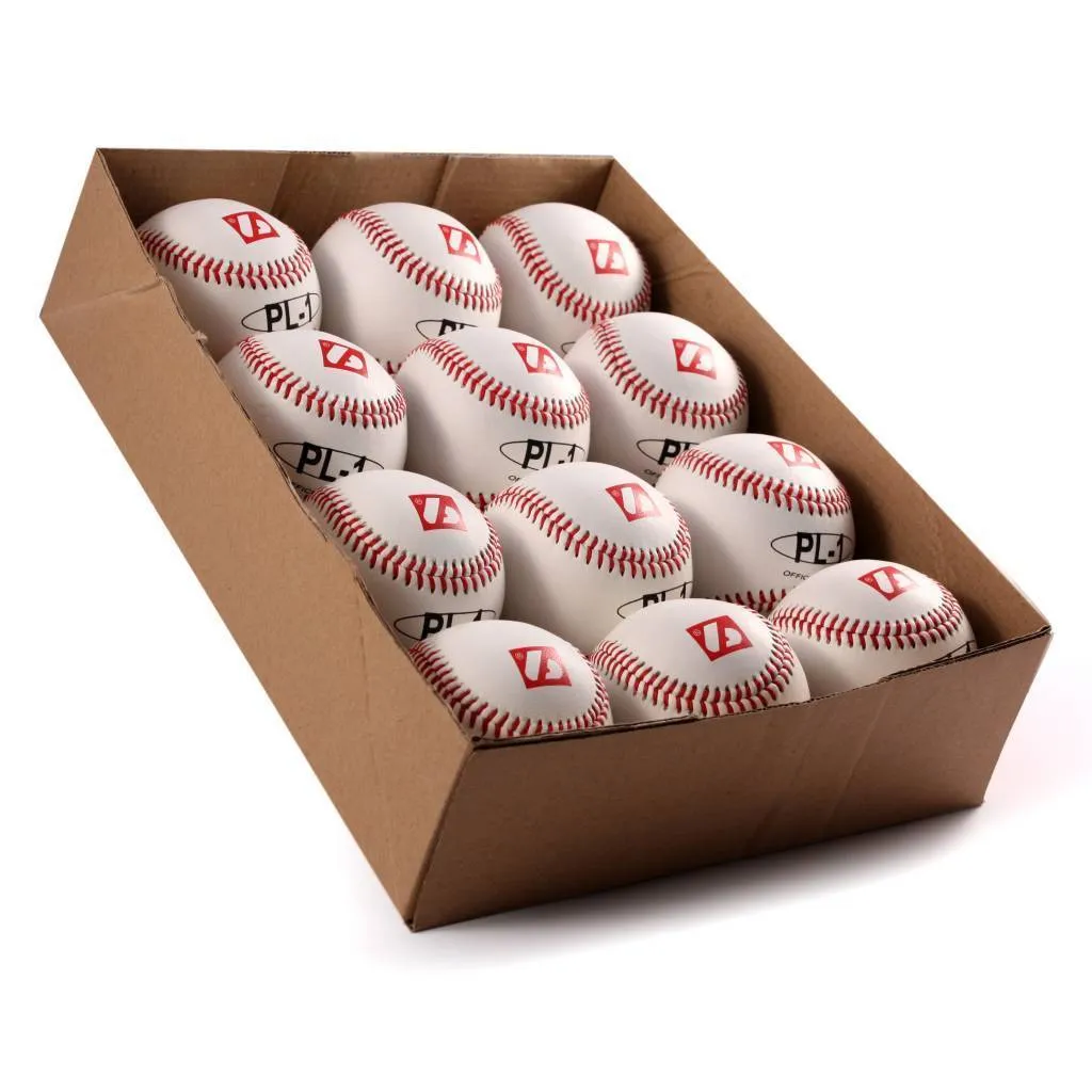 PL-1 Elite match baseballs, Size 9" White, 1 dozen