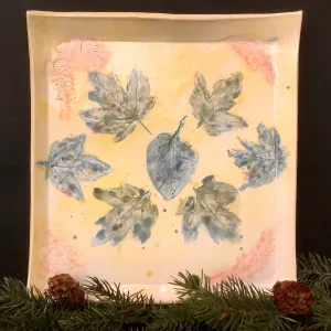 Platter with Embossed Maple Leaf Pattern